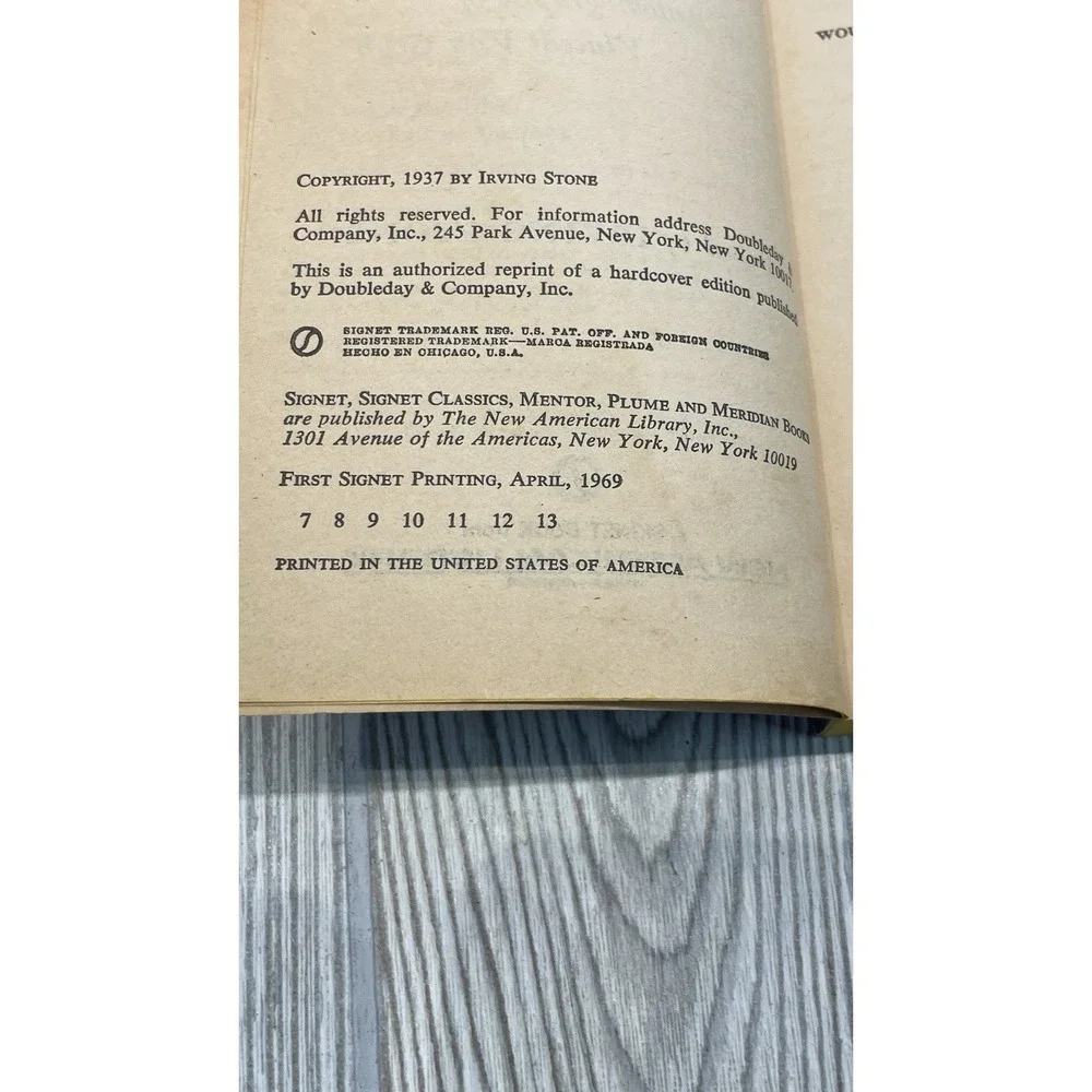 Dear Theo: The Autobiography of Vincent Van Gogh Paperback 1st Signet April 1969